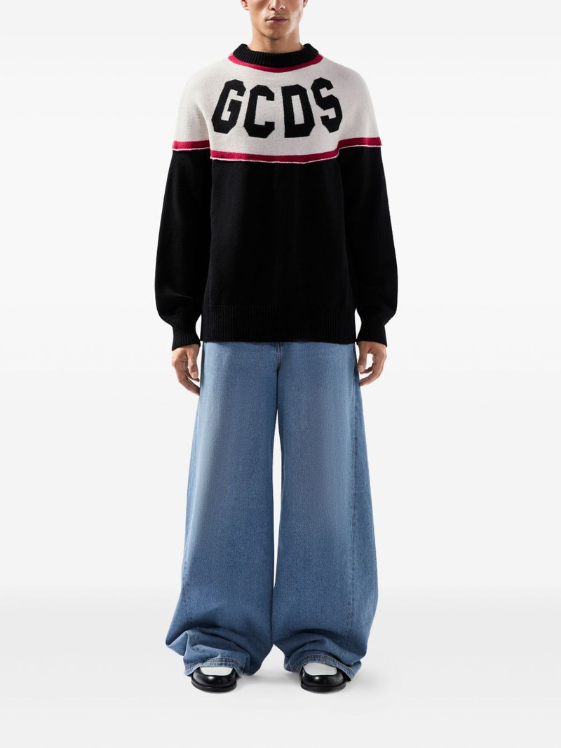 GCDS logo-intarsia sweater outlook
