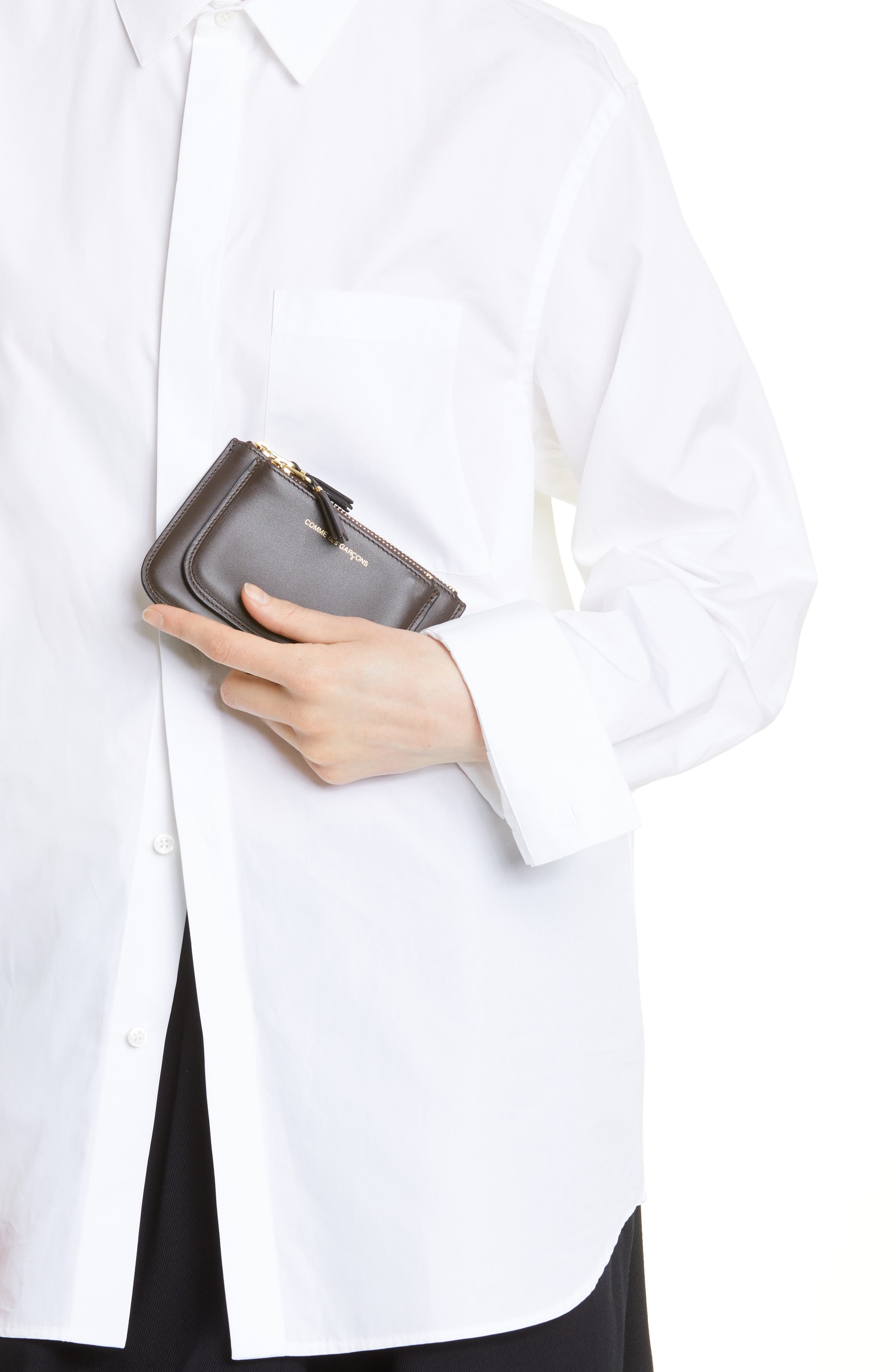 Outside Pocket Two-Compartment Leather Wallet - 3