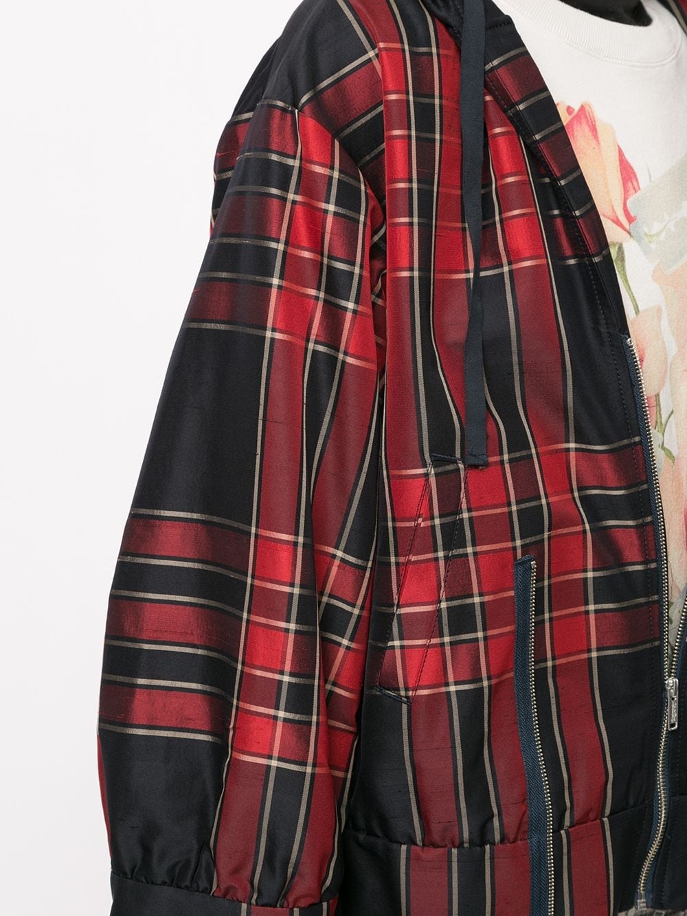 hooded plaid jacket - 5