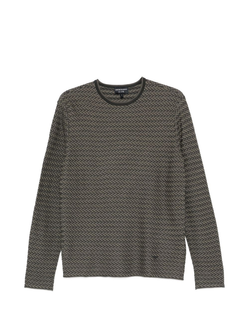 patterned round-neck sweater 1
