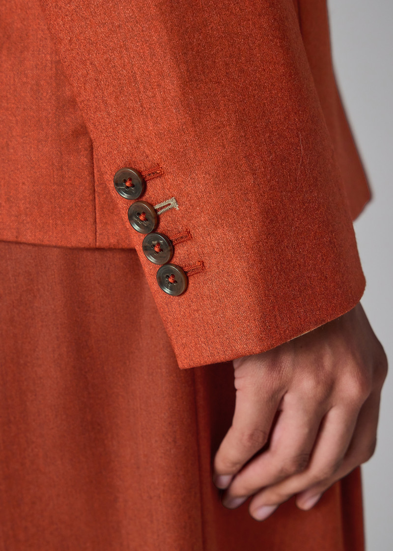 Women's Rust Wool-Cashmere Flannel Blazer 10