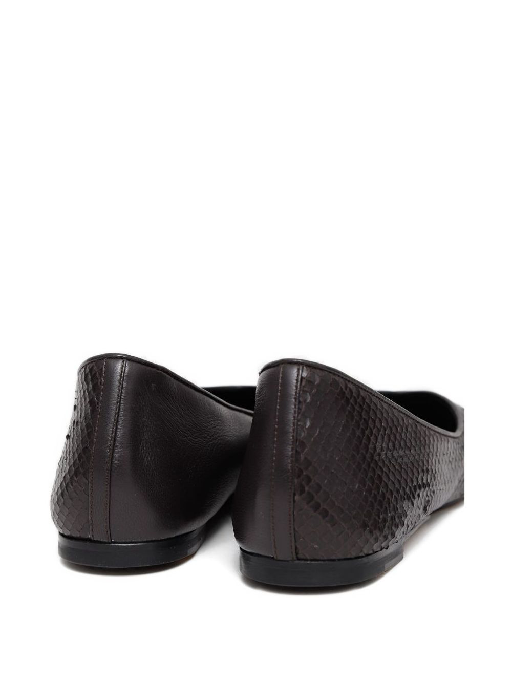 snakeskin leather ballet flats - 3
