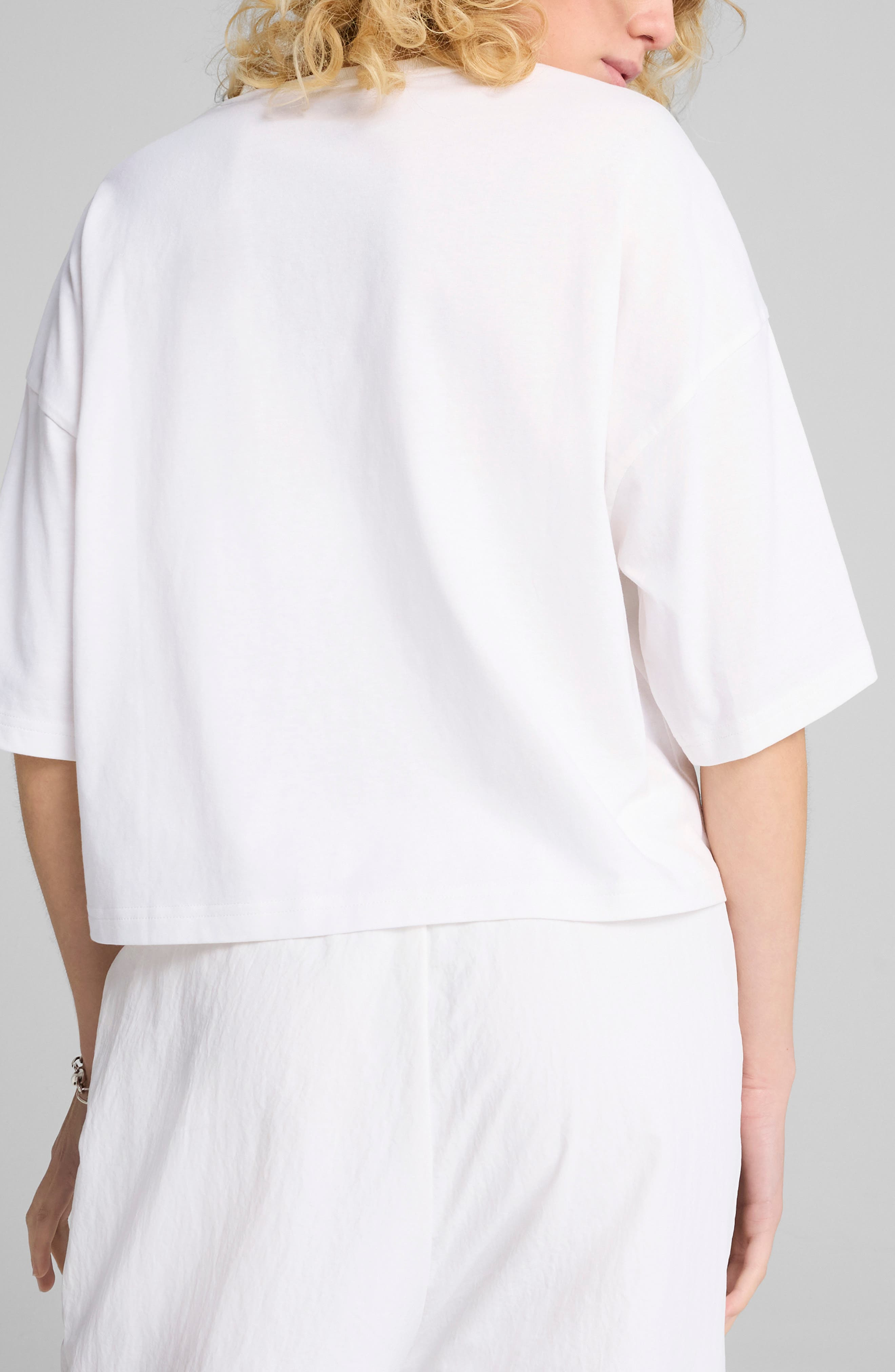 PUMA Oversize Crop Cotton T-Shirt in Puma White at Nordstrom - 2