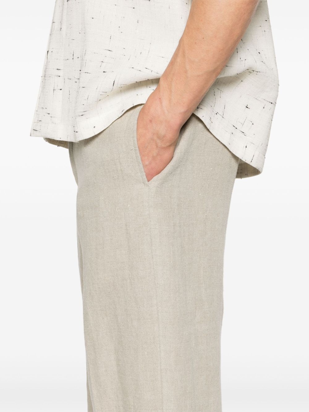 straight linen trousers - 5