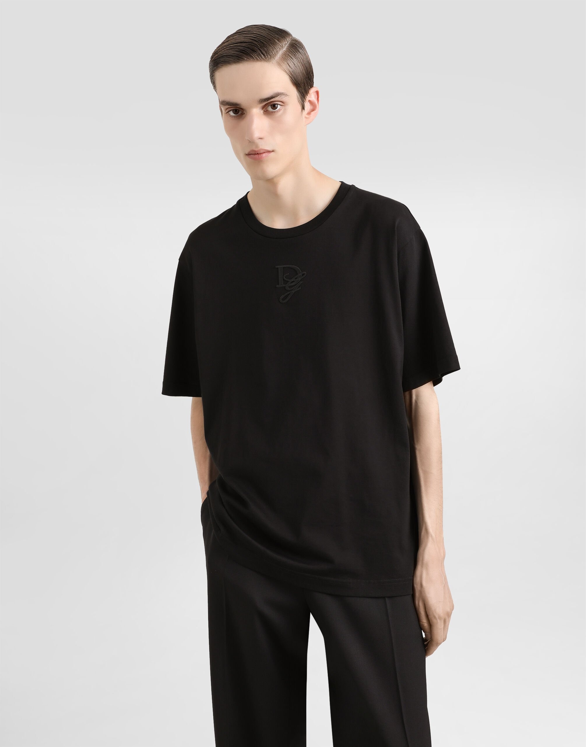 Cotton T-shirt with logo embroidery - 4