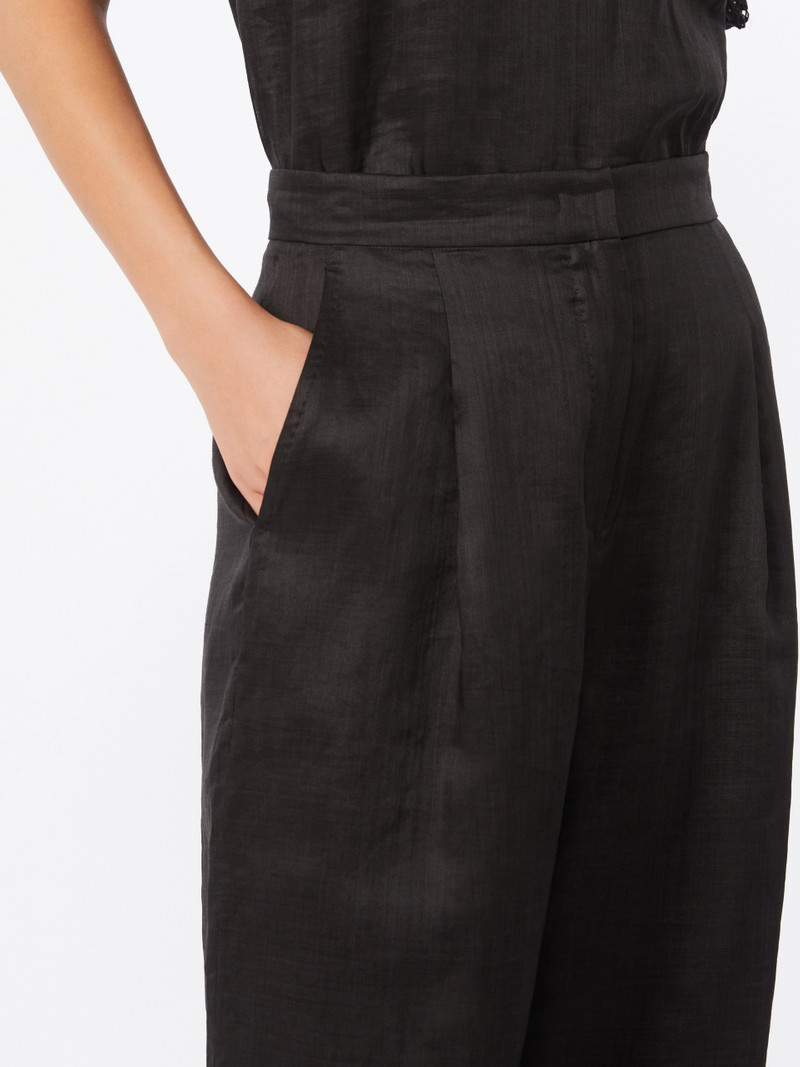 TARTUFO Ramie canvas cropped trousers - BLACK 5