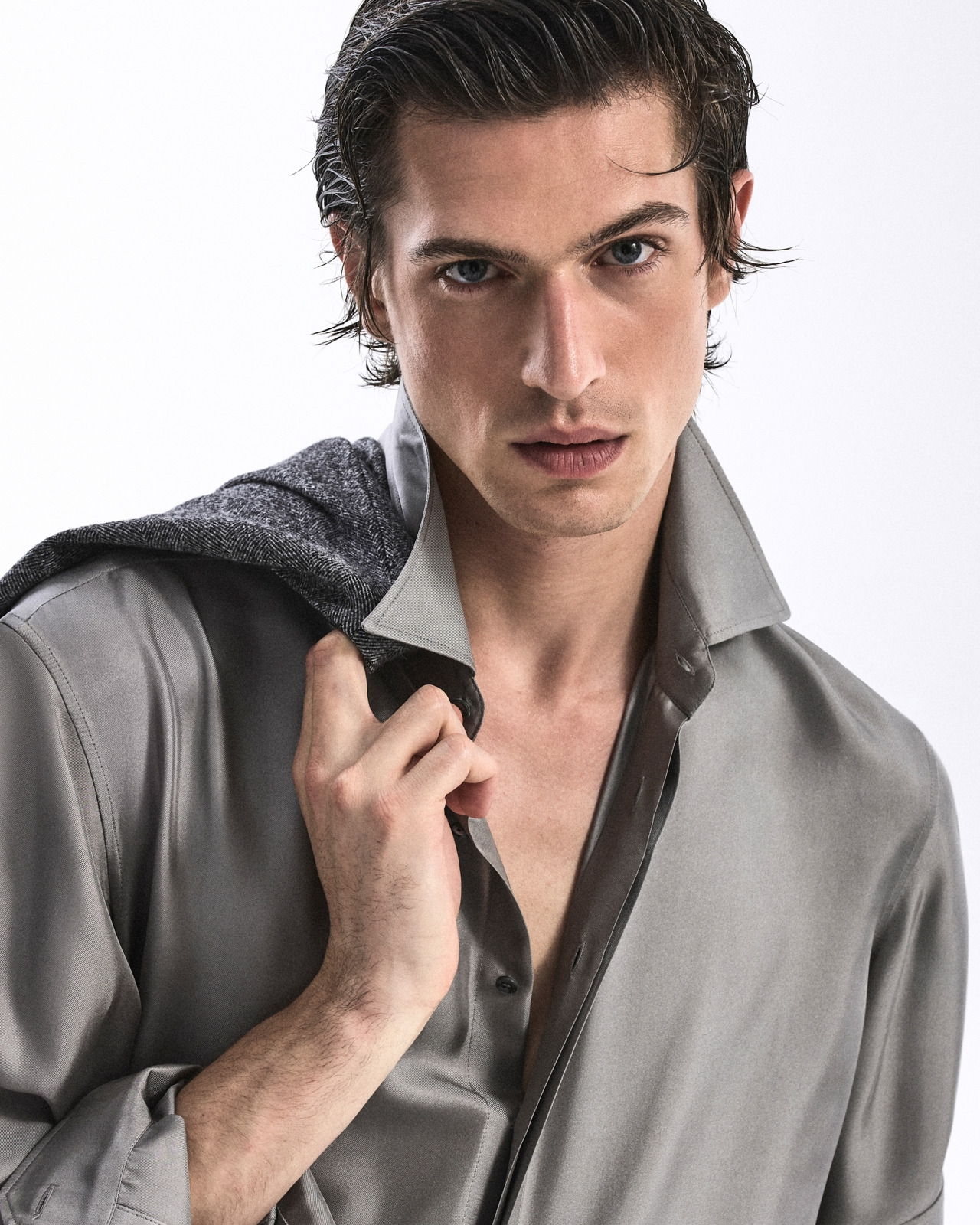 Slim-fit, silk-twill shirt - 6