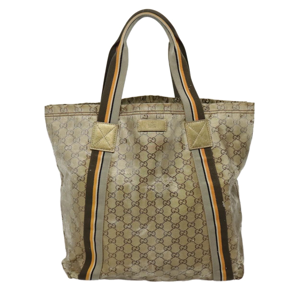 GUCCI GG Canvas Sherry Line Tote Bag Coated Canvas Gold Orange - 2