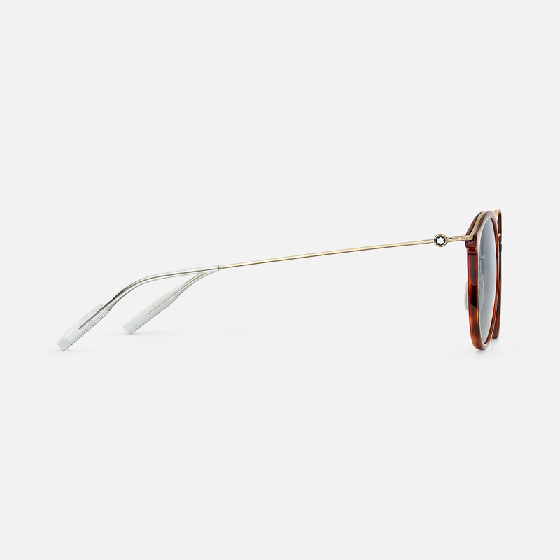Montblanc Round Sunglasses with Havana-Colored Injected Frame outlook