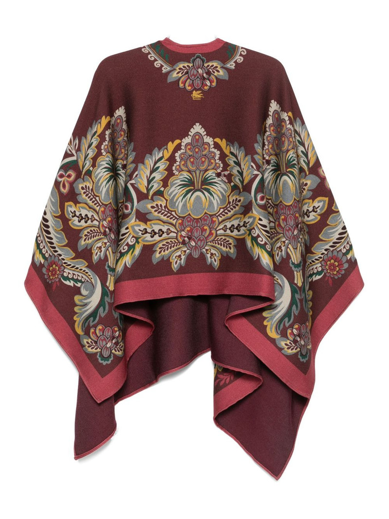 Etro floral-print poncho outlook