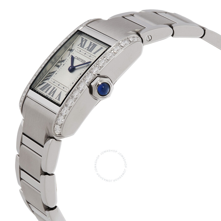 Cartier Tank Francaise Medium Model Diamond Silver Dial Ladies Watch W4TA0021 - 2