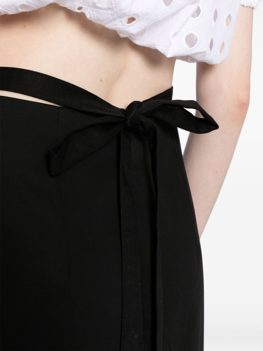 wraparound gabardine midi skirt - 5
