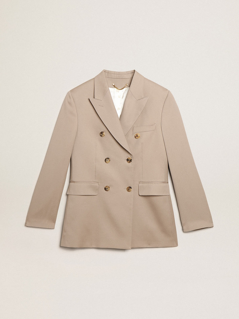 빛 베이지 모직 gabardine에 있는 Double-breasted blazer - 1