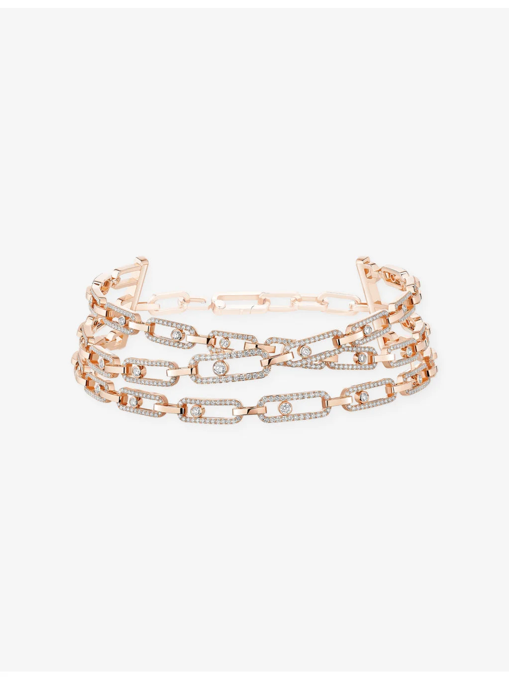 Move Link 3-Row Rose-Gold And 8.40ct Diamond Bracelet - 1