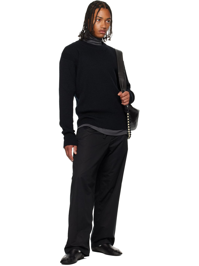 Lemaire Black Boxy Round Neck Sweater outlook