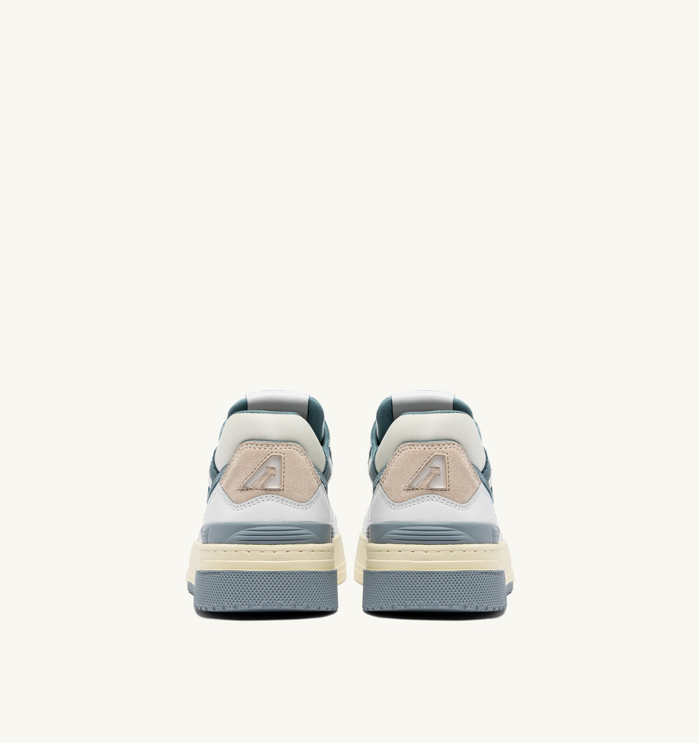 CLC LOW SNEAKERS IN WHITE LEATHER AND SILVER BLUE SUEDE - 3