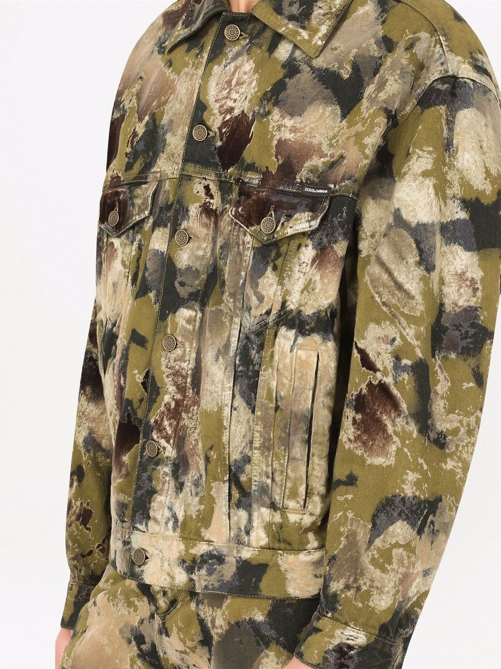 camouflage button-up jacket - 5