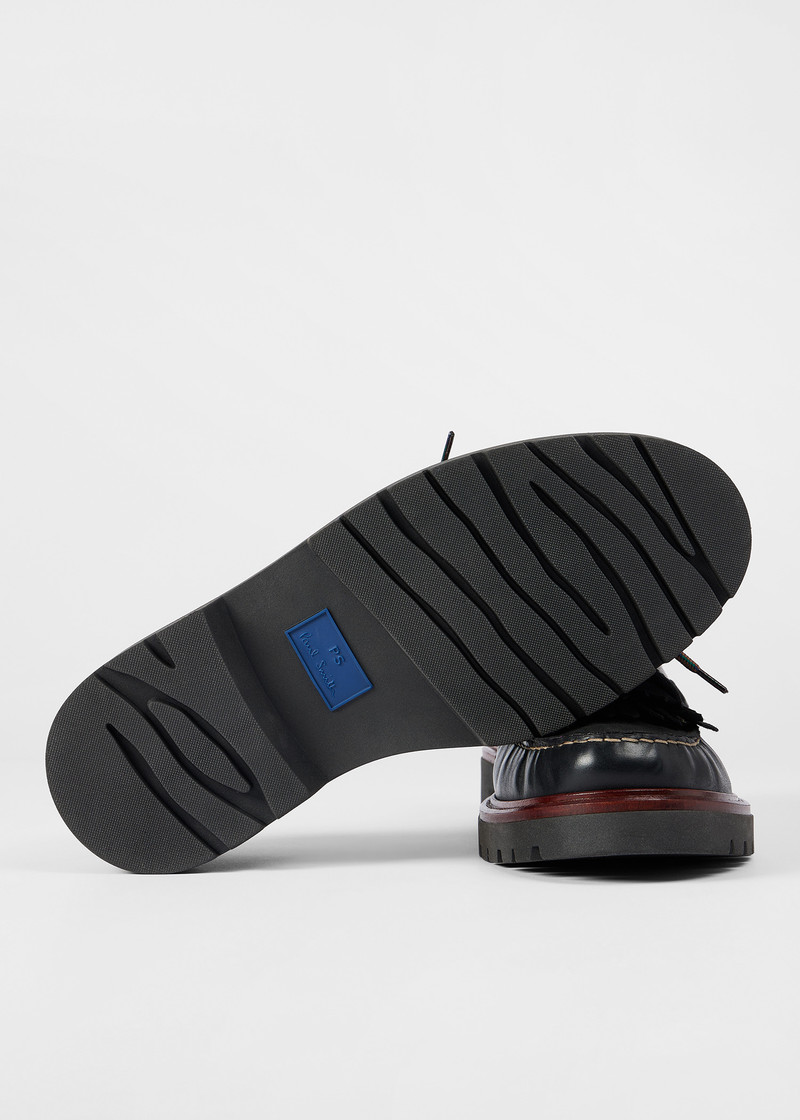 Paul Smith Black 'Rowan' Boat Shoes outlook
