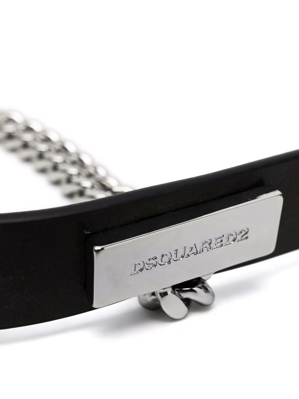 logo-plaque skinny adjustable belt - 2