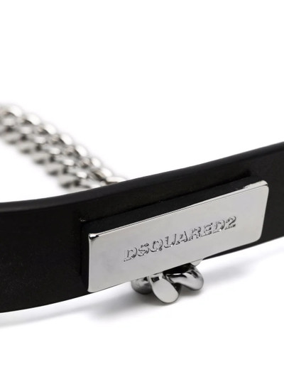 DSQUARED2 logo-plaque skinny adjustable belt outlook