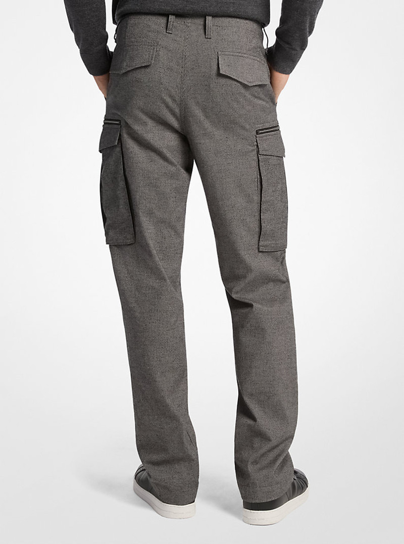 MICHAEL KORS Houndstooth Cotton Zip Cargo Pants outlook
