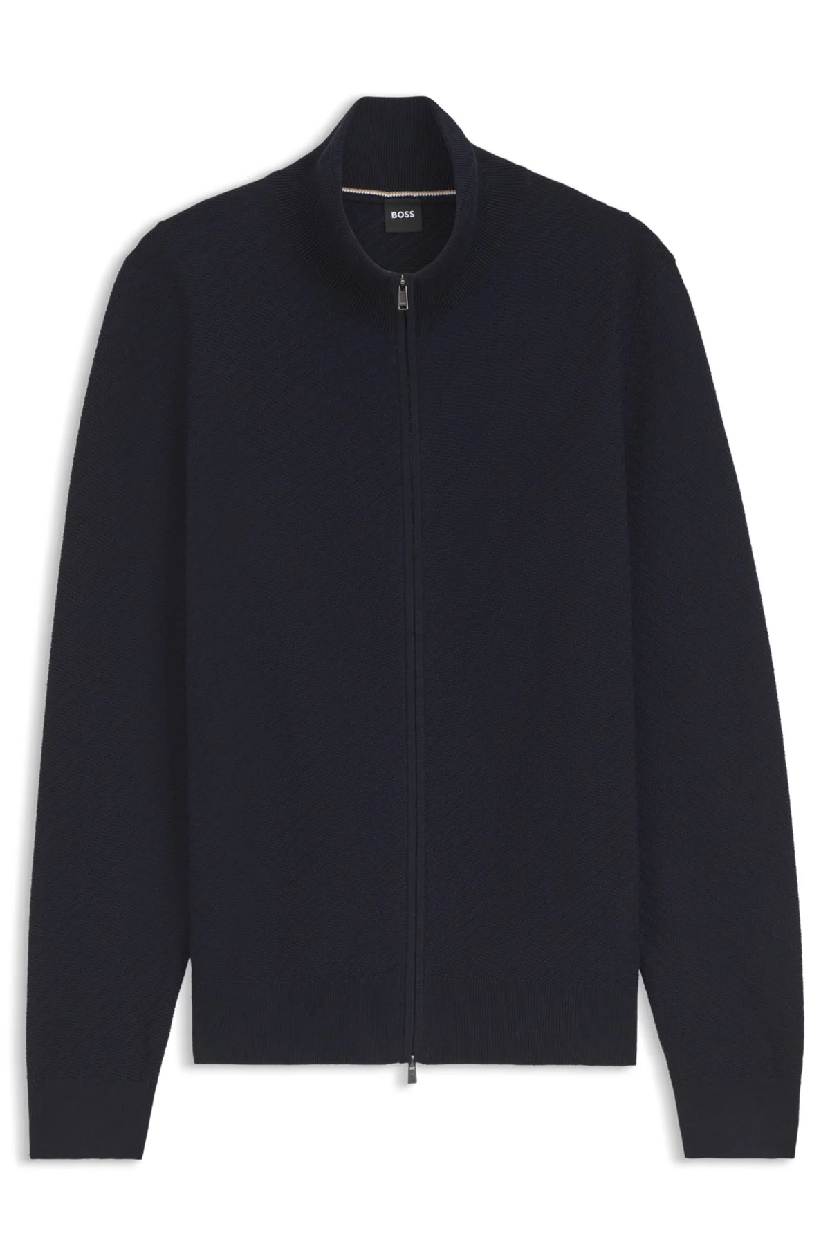COTTON CARDIGAN WITH DIAGONAL STRUCTURE - 1