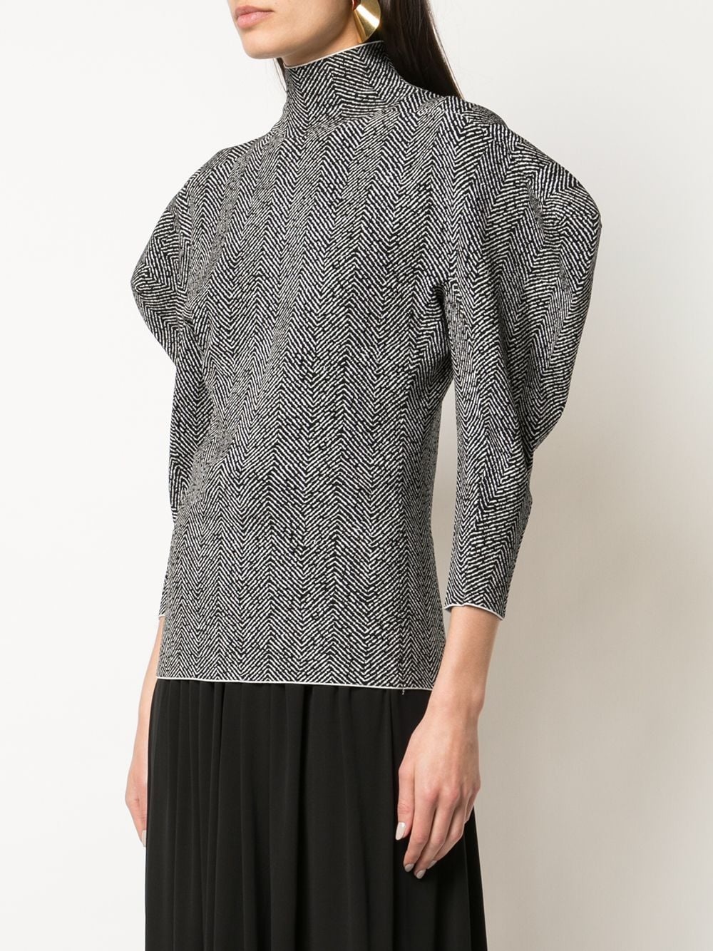 structured shoulders herringbone jumper - 3