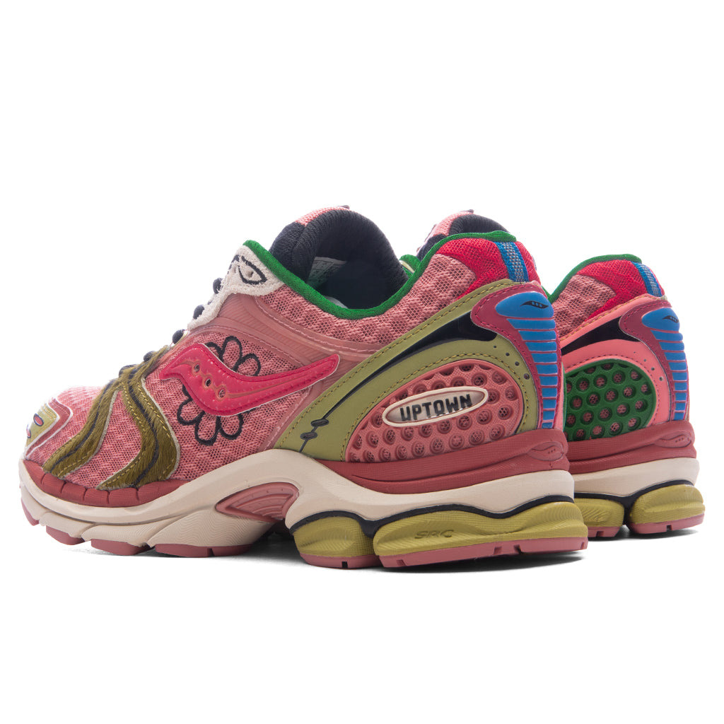 SAUCONY X JAE TIPS PROGRID TRIUMPH 4 'VIRGINIA CREEPER' - PEACH/LEAF - 3