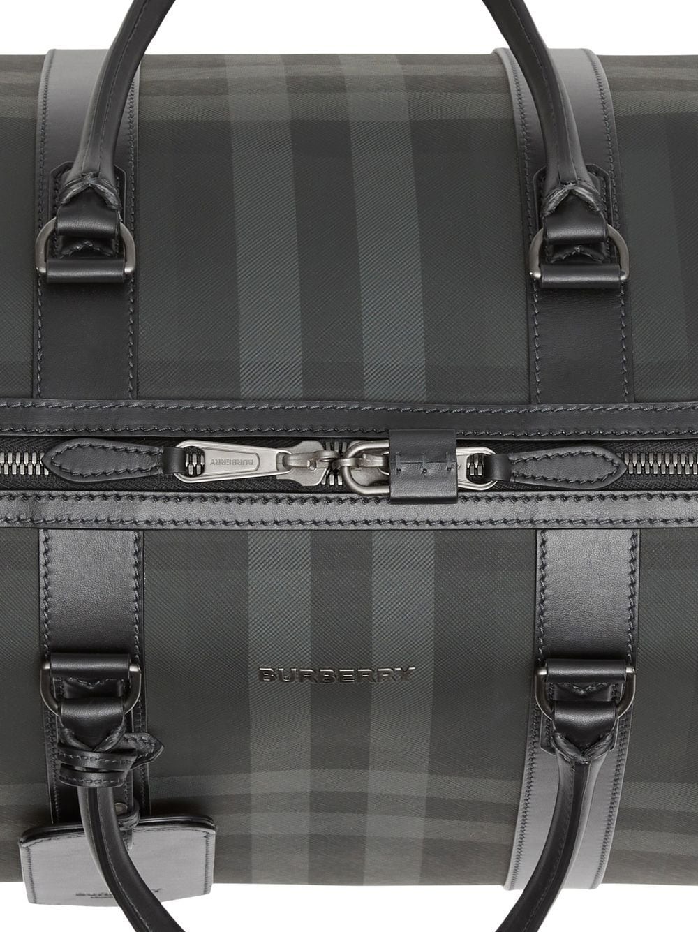check-pattern faux-leather holdall - 4