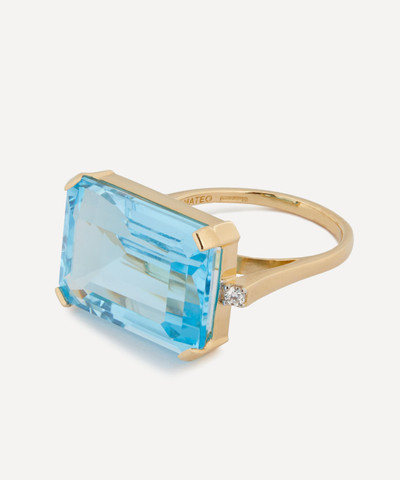 MATEO 14ct Gold East West Blue Topaz Ring outlook