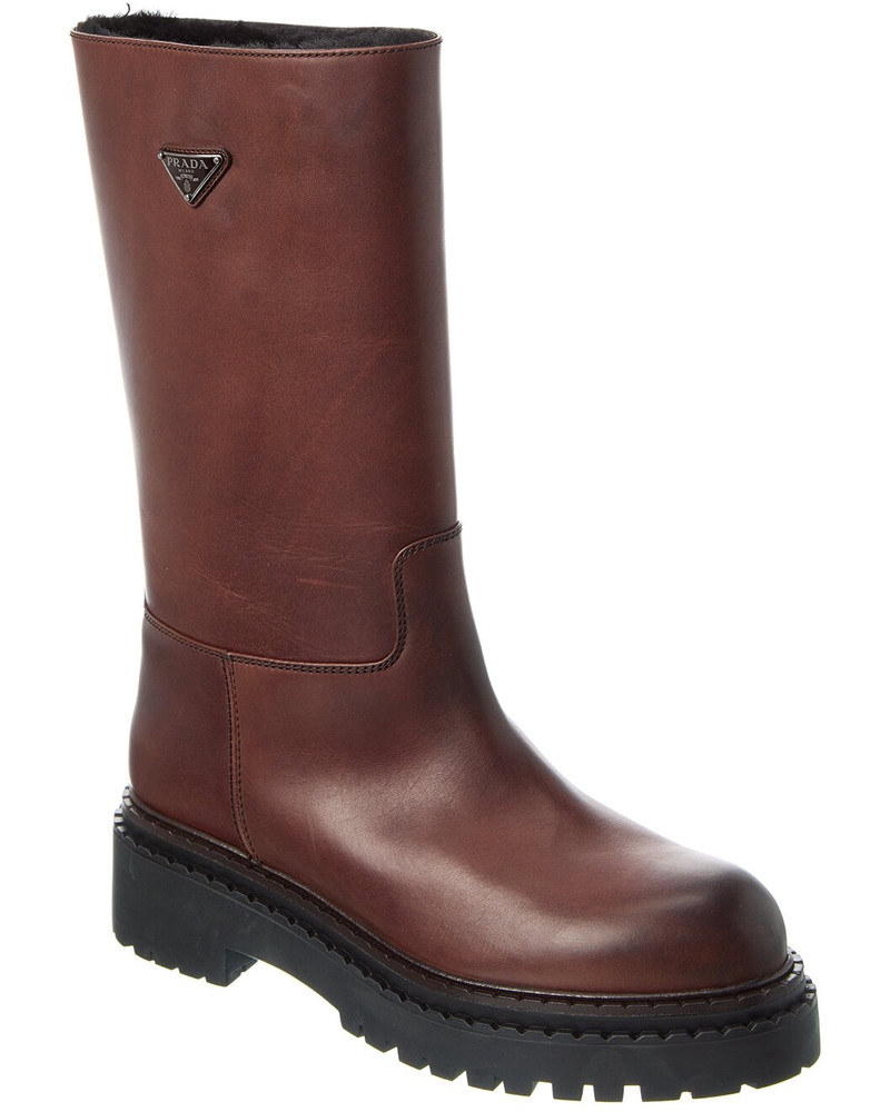 Prada 55mm leather boots outlook
