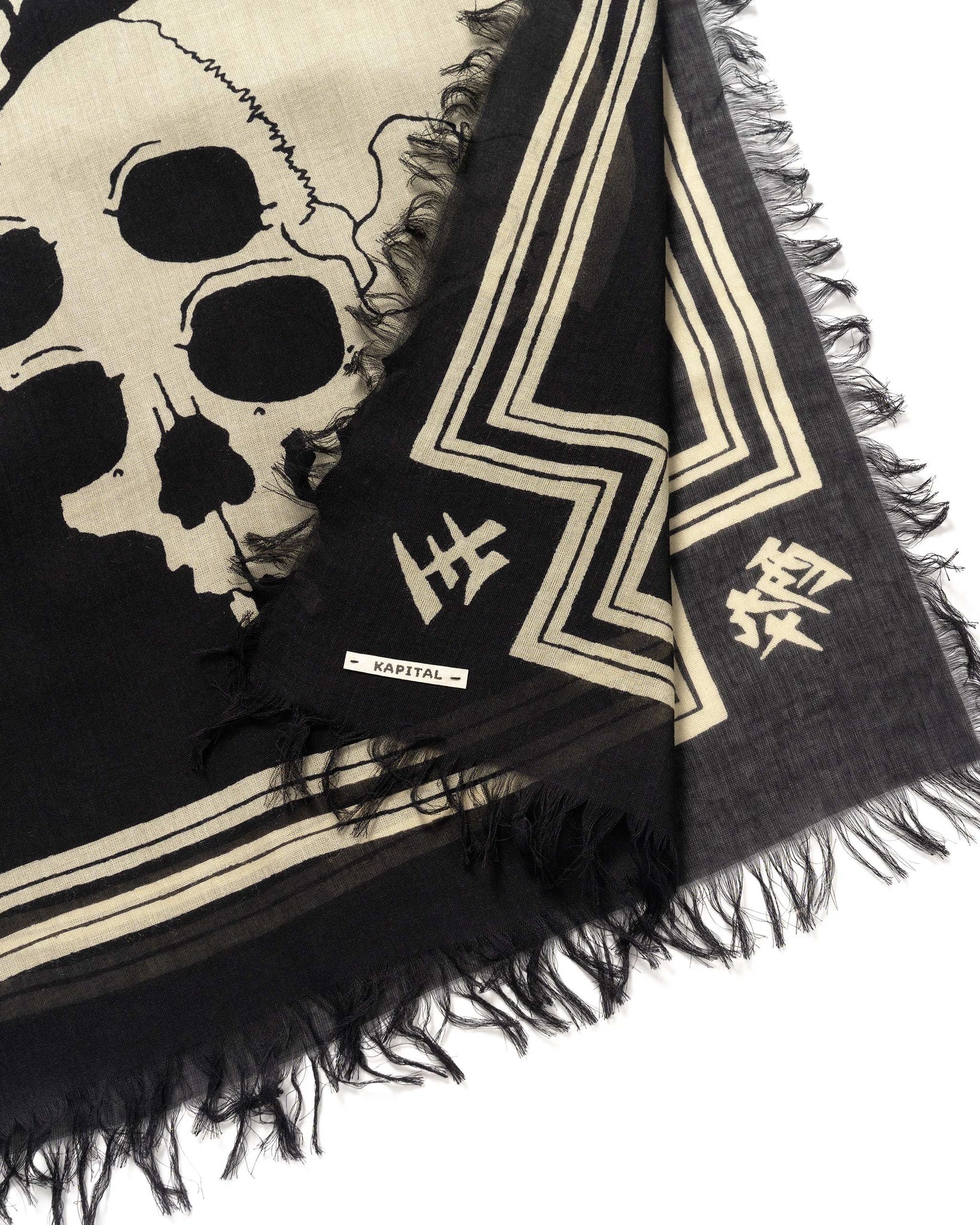 RAYON WABI SABI RAINSKULL STOLE BLACK - 4