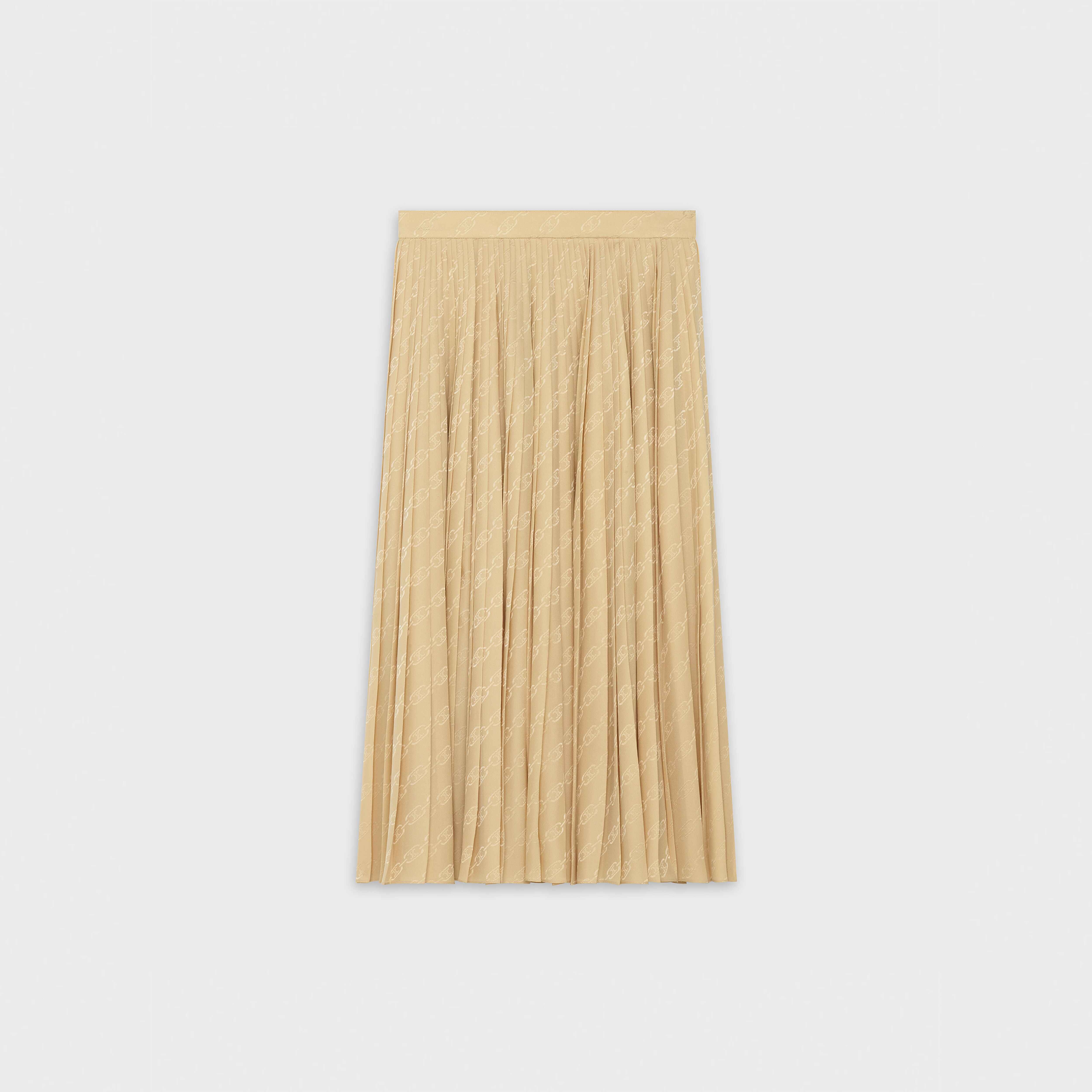 midi pleated skirt in silk jacquard - 1