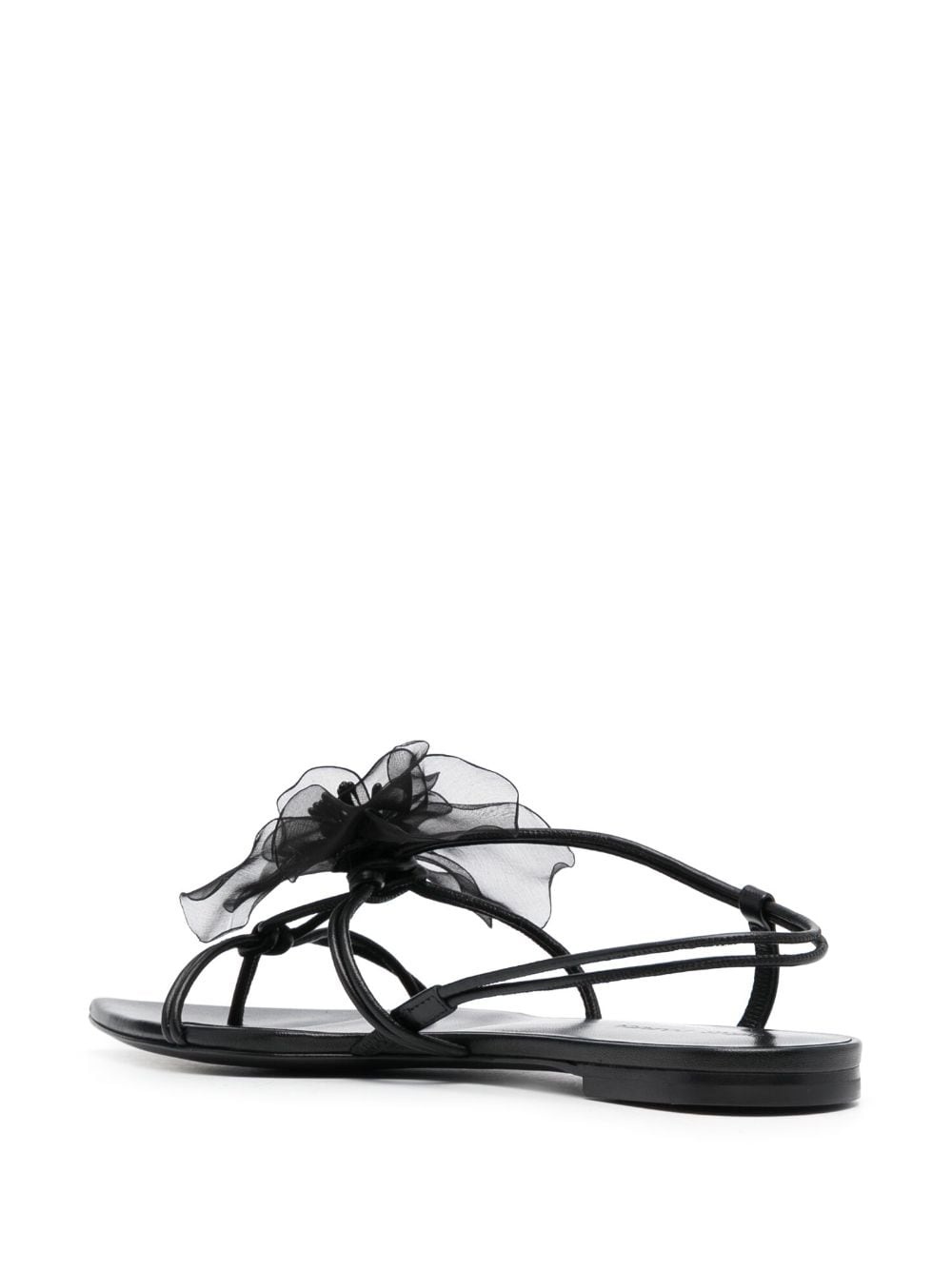 faux-flower leather sandals - 3