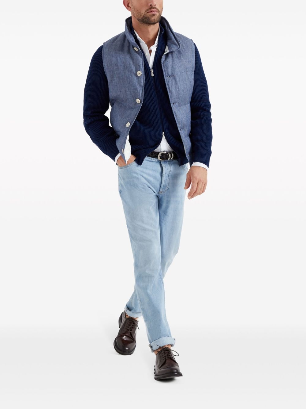 spread-collar cotton shirt - 2