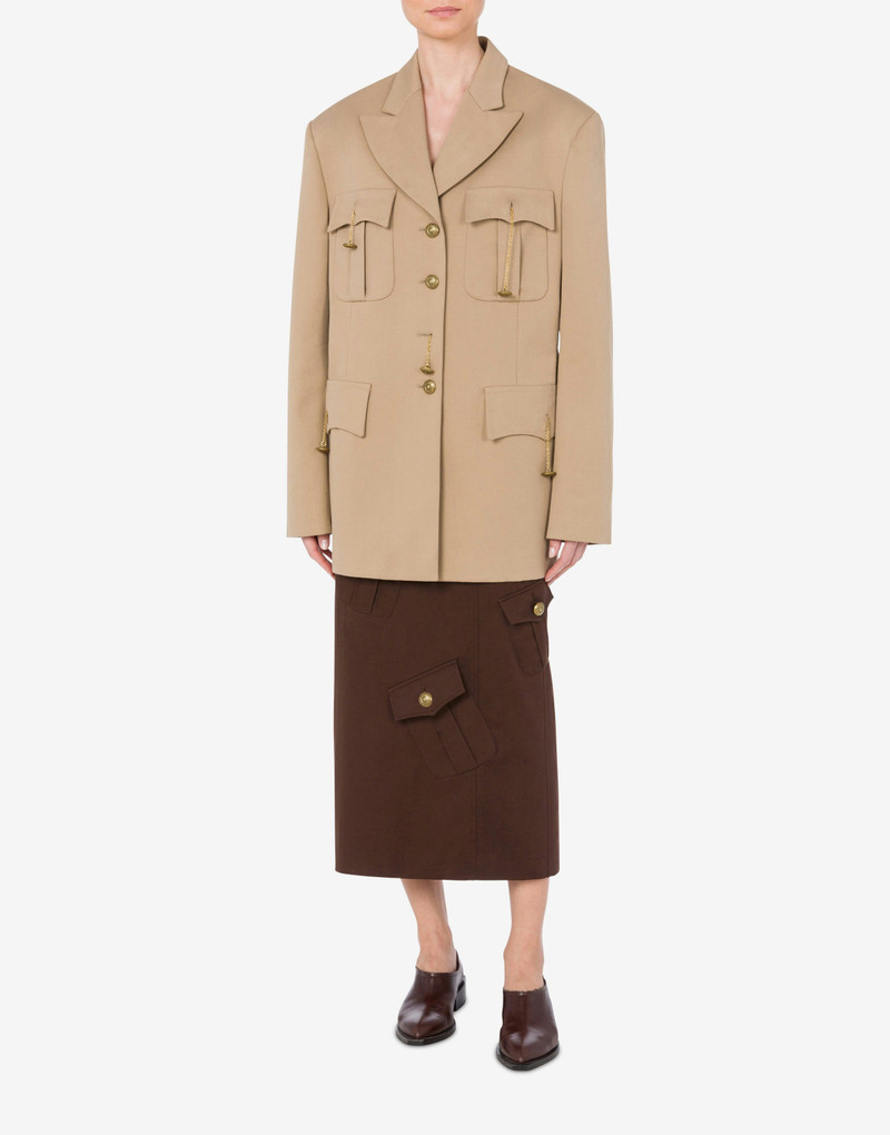 Moschino JACKET IN GABARDINE MILITARY TWIST outlook