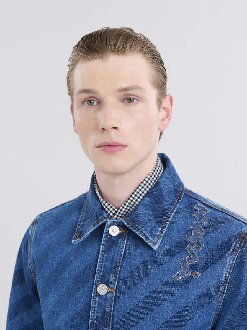BLUE STRIPED DENIM JACKET - 4