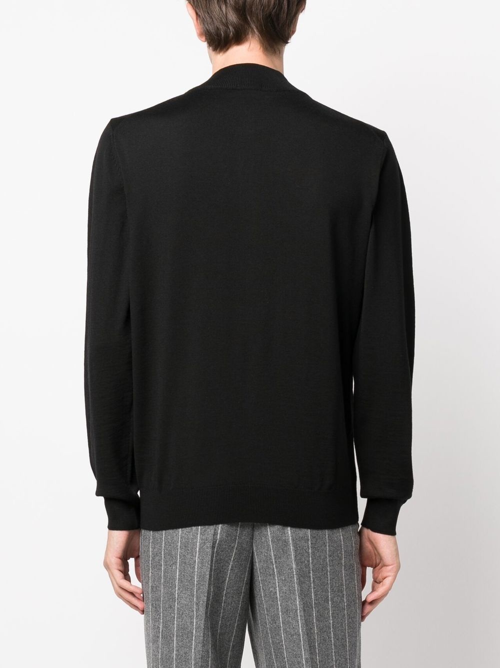 logo-print zip-front jumper - 4