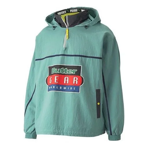 Puma X Butter Goods Lightweight Pop Over Top Half Zip Hoodie 'Green' 534055-50 - 1