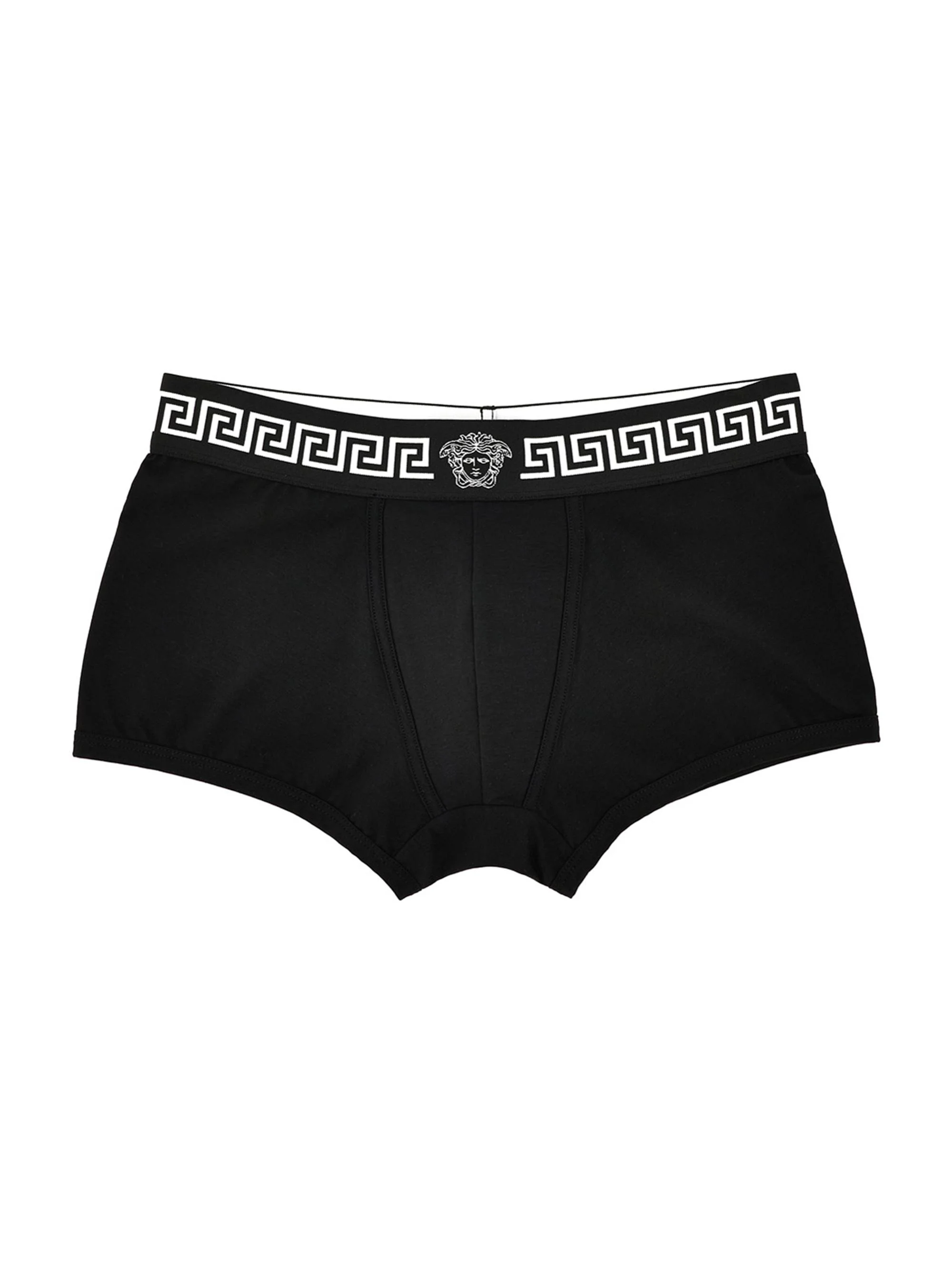 Men's Greca Medusa Head Stretch-Cotton Trunk Brief - Black - 1