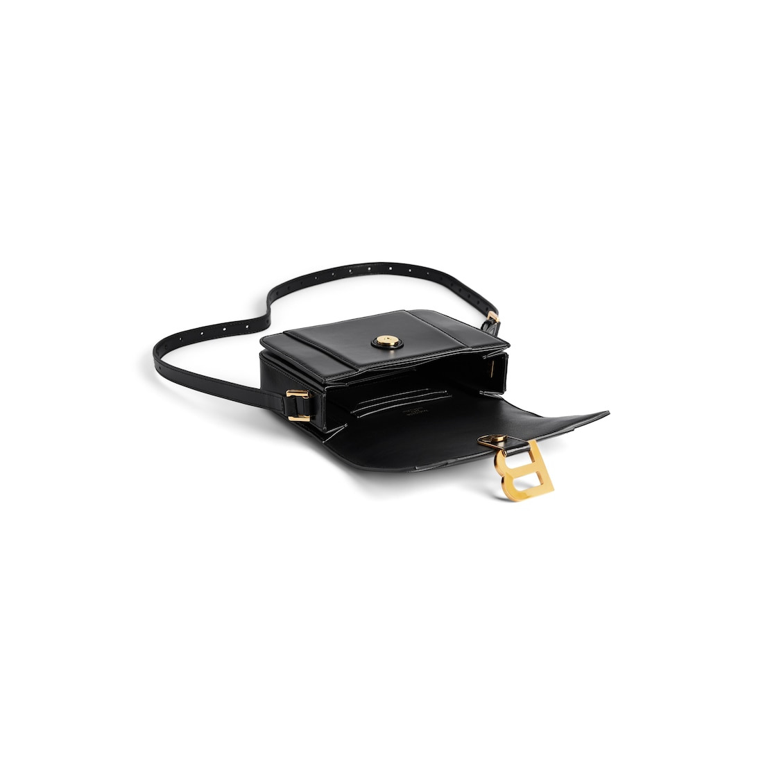 Women's Hourglass Small Flap Bag  in Black - 4