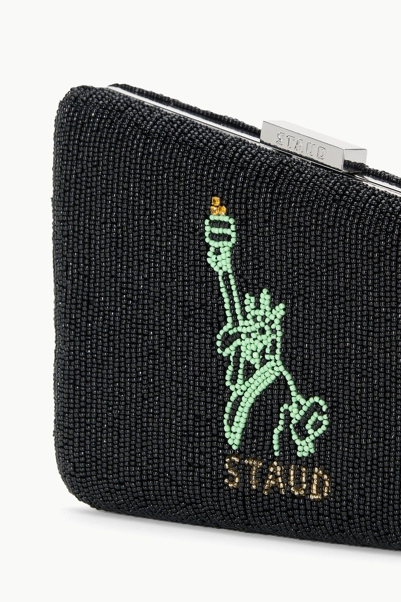 STAUD CARMELLA BEADED CLUTCH NYC SKYLINE 5