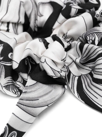 VERSACE baroque pattern-print silk scrunchie outlook