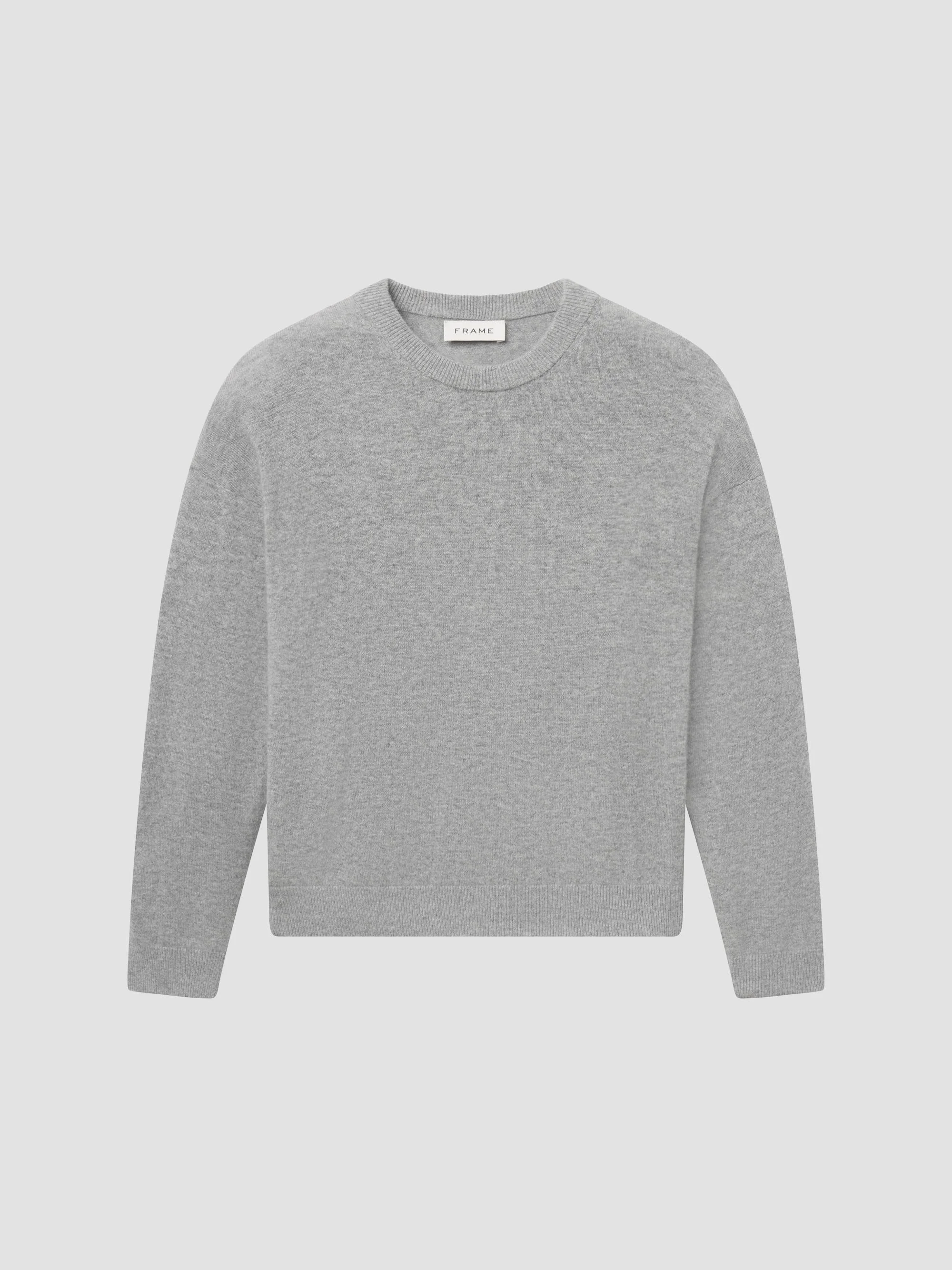 Men's Lightweight Cashmere Crewneck Sweater - Light Grey Melange - 1