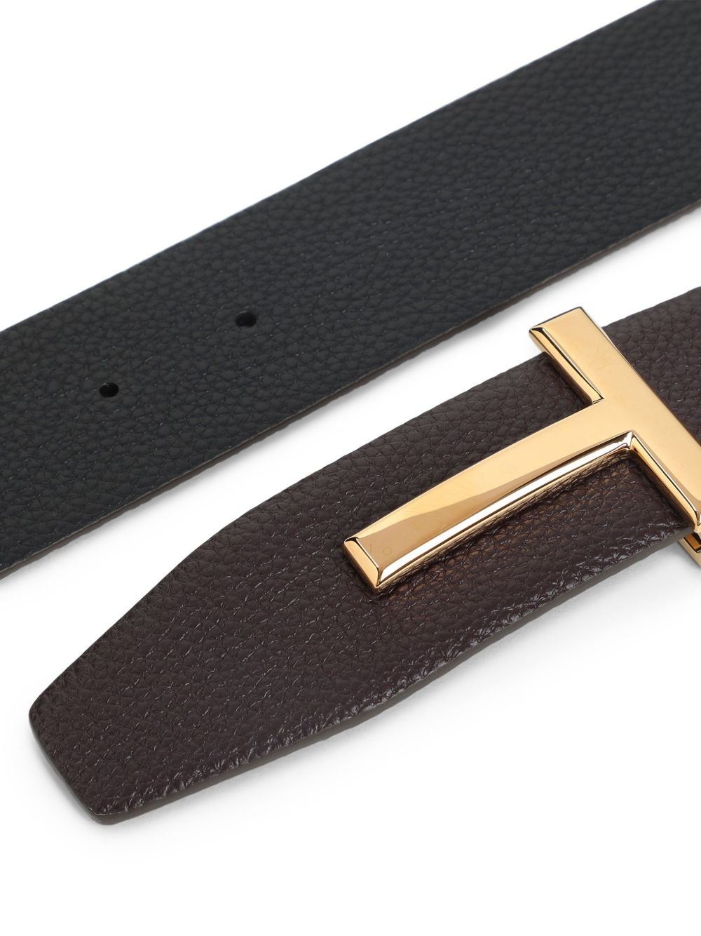 leather T-buckle belt - 2