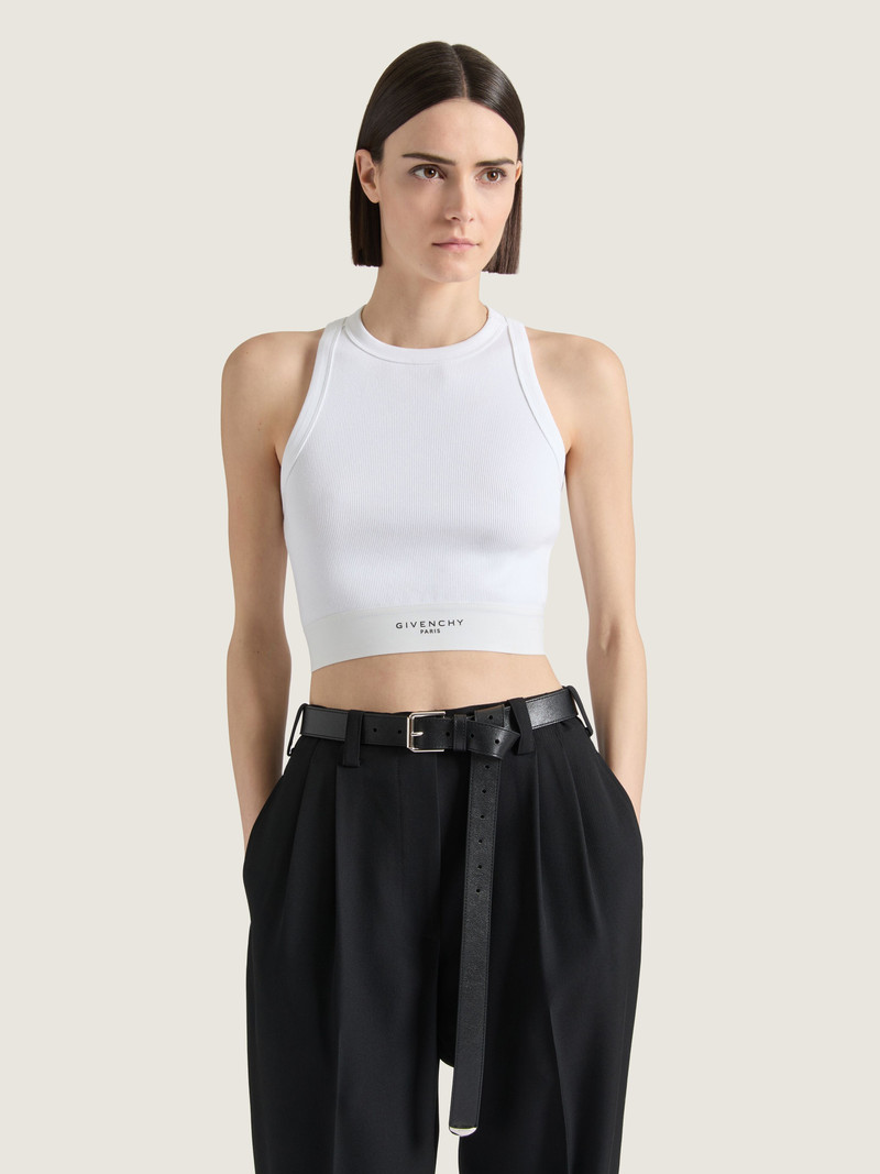 Givenchy CROPPED TANK TOP IN COTTON WITH GIVENCHY BAND outlook