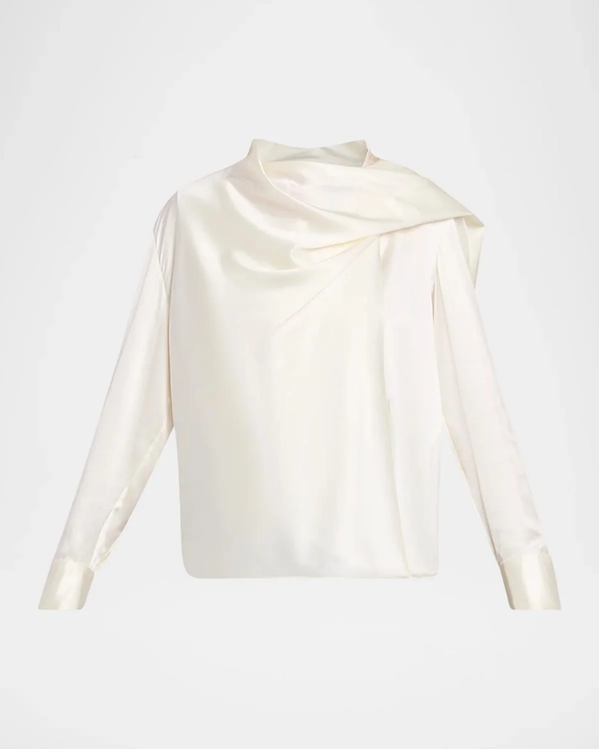 Nadine Draped Silk Scarf Top - 1