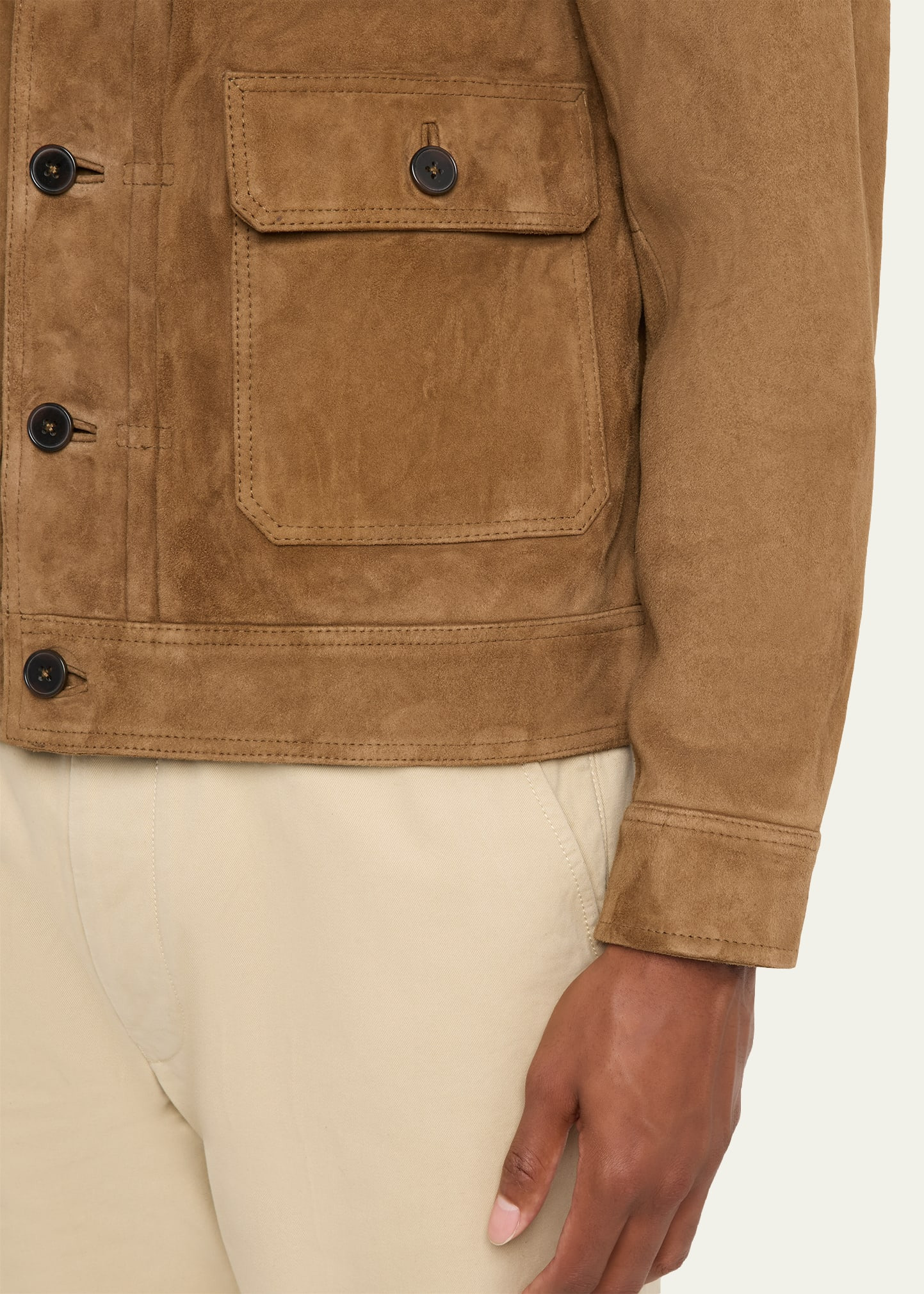 Men's Lazlo Suede Button-Front Shirt Jacket - 5