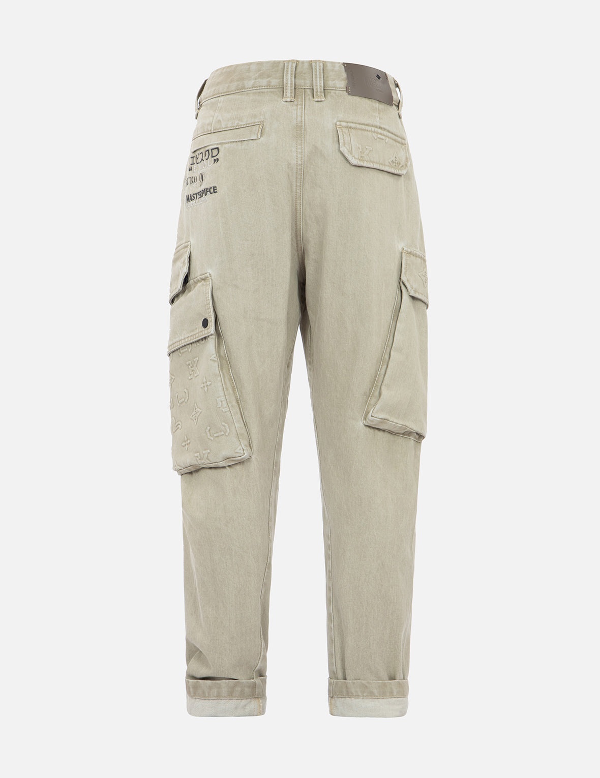 Mixed Graphic Embossed 3D Cargo Denim Joggers - 2