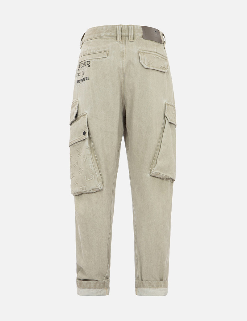 EVISU Mixed Graphic Embossed 3D Cargo Denim Joggers outlook